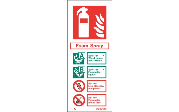 Foam Spray ID Sign White (200mm x 80mm)