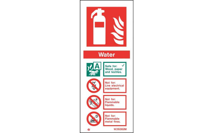 Water ID Sign White (200mm x 80mm)