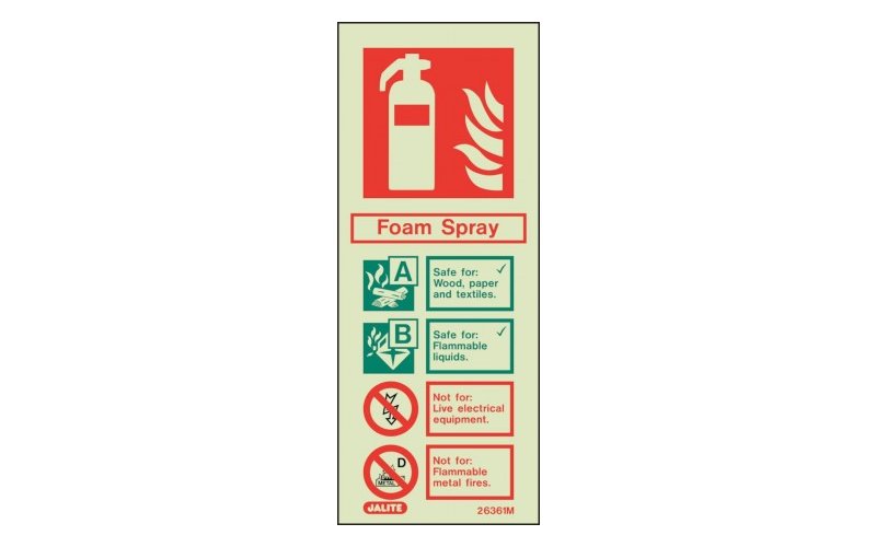 Foam Spray ID Sign Photoluminescent (200mm x 80mm)