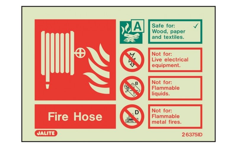 Fire Hose ID Sign Photoluminescent (100mm x 150mm)