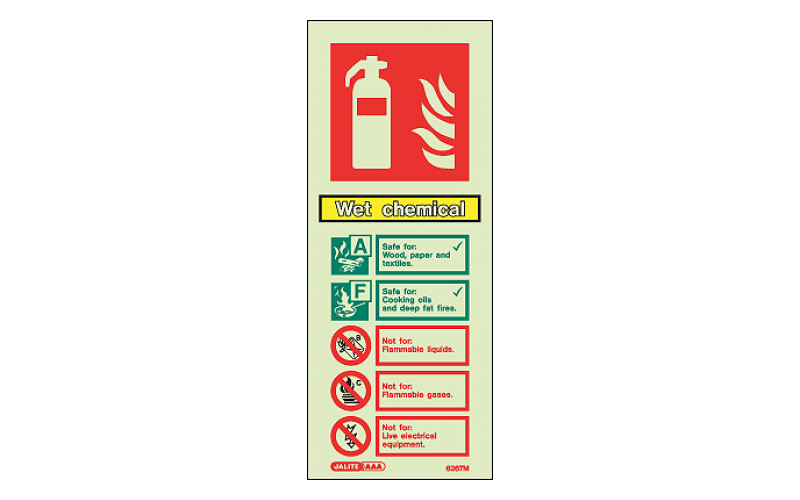 Wet Chemical ID Sign Photoluminescent (200mm x 80mm)