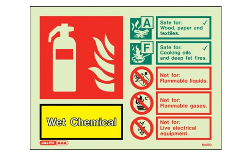 Wet Chemical ID Sign Photoluminescent (100mm x 150mm)