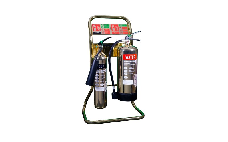 Double Tubular Extinguisher Stand Gold