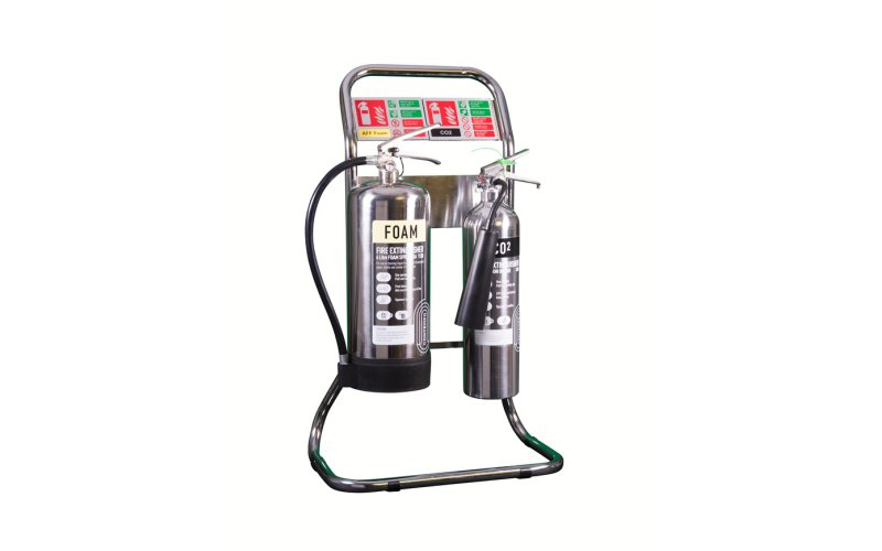 Double Tubular Extinguisher Stand Chrome