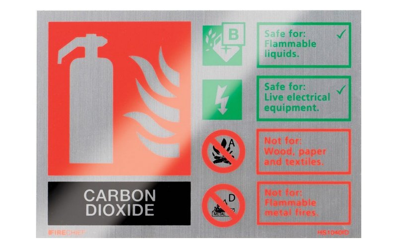 Brushed Aluminium Co2 Extinguisher ID (105mm x 150mm)