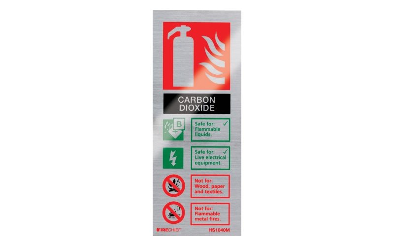 Brushed Aluminium Co2 Extinguisher ID (200mm x 80mm)