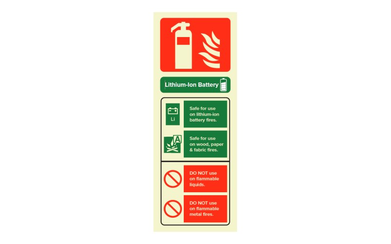 LFX Lithium-Ion Battery Fire Extinguisher Sign