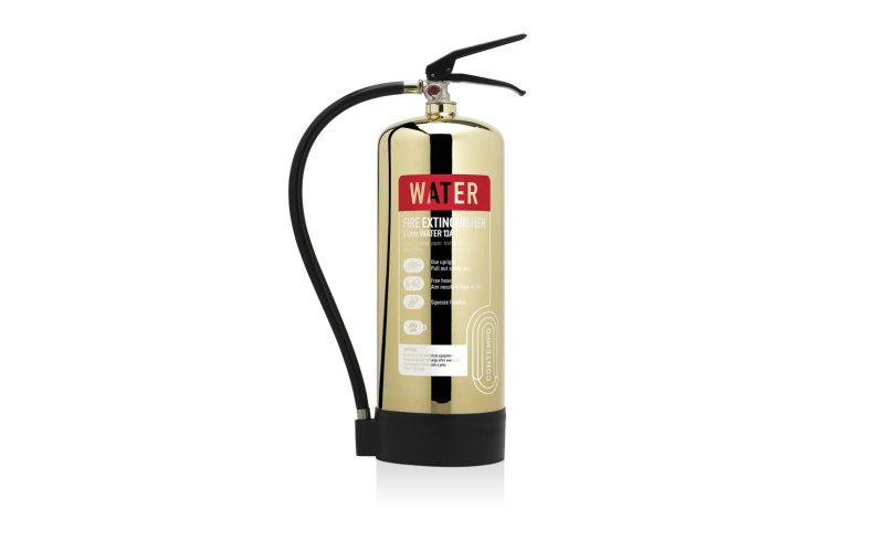 Contempo 6ltr Water Polished Gold Fire Extinguisher