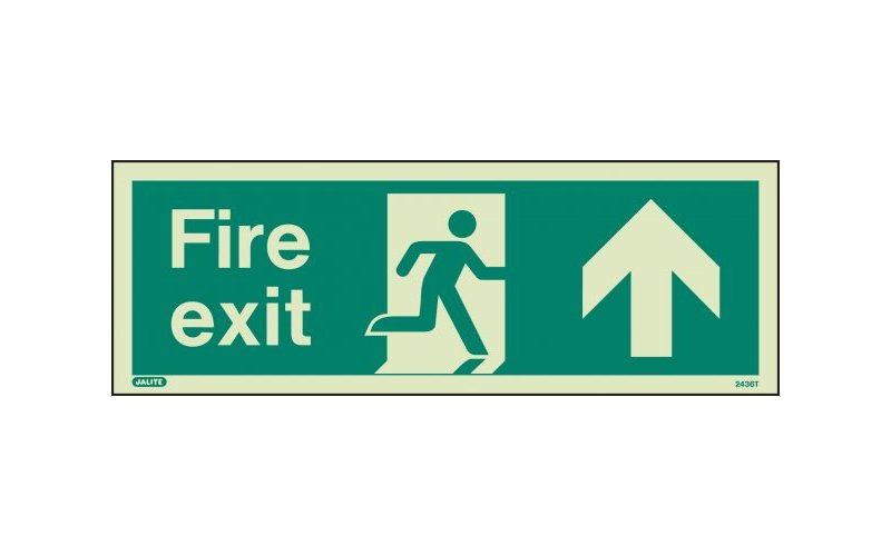 Fire Exit Sign with Up Arrow